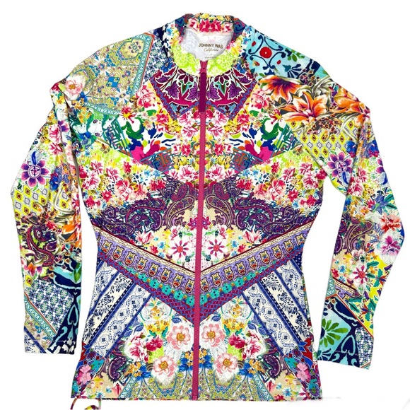 JOHNNY WAS Joy Surf Shirt Locita String Bikini Bottom Set NEW Size S - Picture 2 of 10